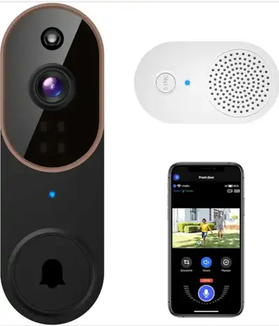 1080p Video Doorbell Camera Wireless, 2.4G Wi-Fi, 2-Way Audio, N, View more