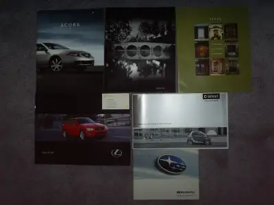 Car Brochures collectable 2004 acura TSX 2004 Audi Line up 2005-2006 Lexus Lineup Lexus is300- SOLD...