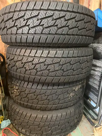Tires LT 265/60R20 M+S 10-Ply. Zeta brand. Lots of tread left (14/32). Asking $800 for set of 4.