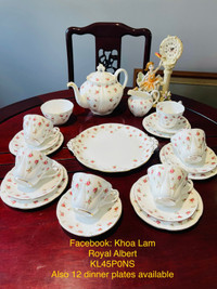 Rosalie Royal Albert dinner plates, tea cups …