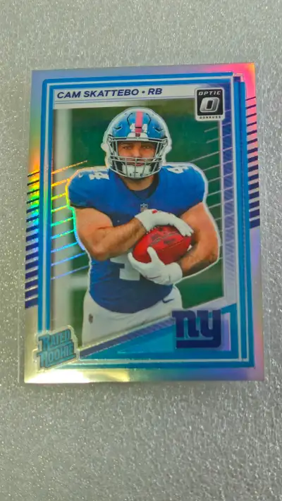 Cam Skattebo holo rookie card 2025 Panini Donruss Optic Football, View more