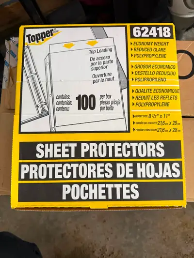 Boxes of sheet protectors for regular A4 paper 8.5” x 11”, View more