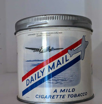 Daily Mail A Mild Cigarette Tobacco Vtg Empty Tin Lockheed 14