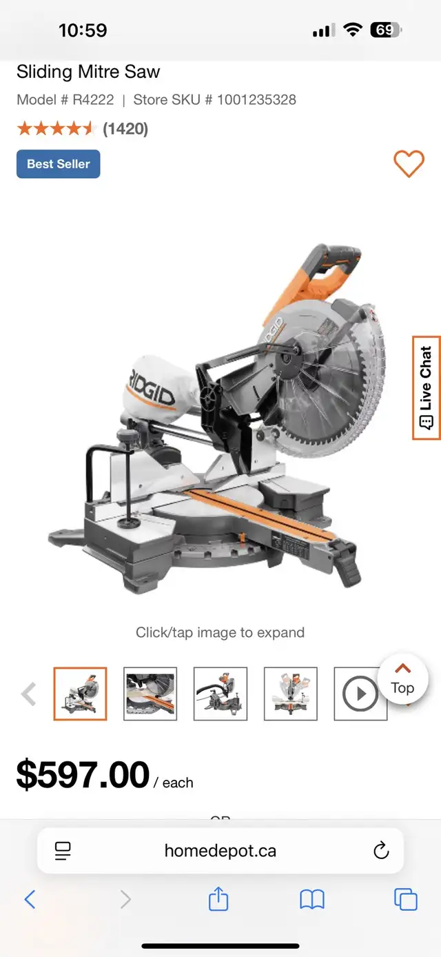 RIDGID 15 Amp Corded 12-Inch  Mitre Saw in Power Tools in Markham / York Region - Image 2