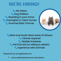 Now hiring Pet Care Providers! 