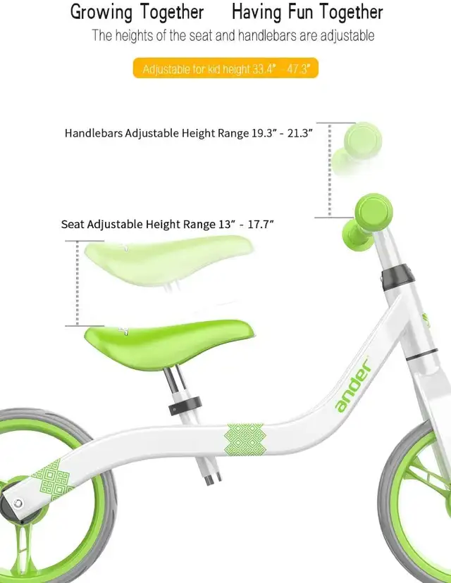 Green *NEW*  Kid Balance Bike, 10.5-inch wheels, Ultra-light in Kids in Ottawa - Image 7