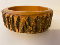 Vintage Ellwood Rusticware Tree Bark Nut Bowl