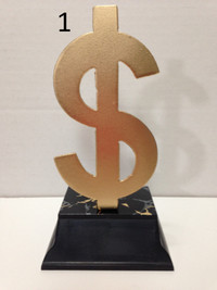Dollar sign trophy - great for game night / poker night / sports