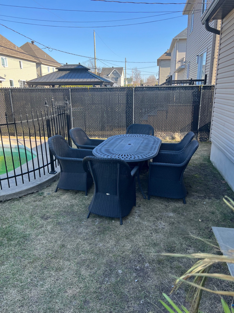 Set de patio de qualité en fer et rotin Mobilier pour terrasse