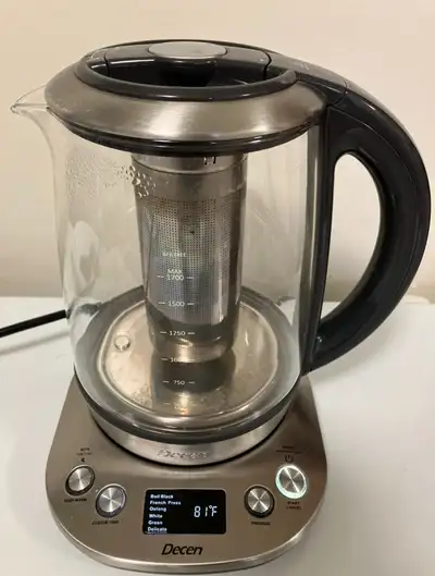 Programmable Decen KT600 Intelligent Tea Master is a glass and stainless steel electric kettle. It h...