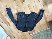 Pleather navy blue motorcycle style jacket. New /  Worn  once.  