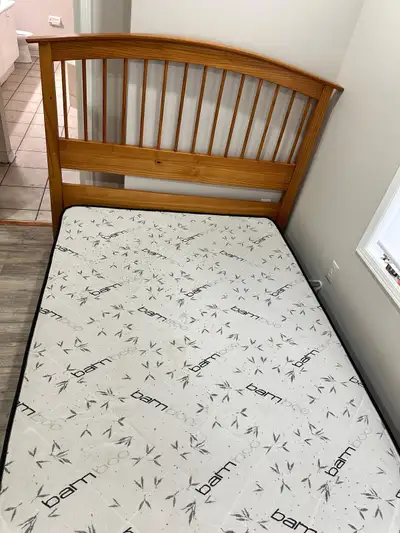 fully bed mattress, frame and back 1 month used only, View more