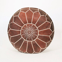 NEW Moroccan Leather Poufs- NEW Unstuffed