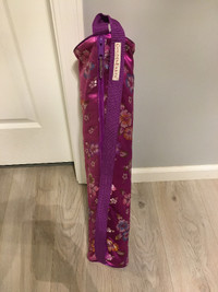 Yoga mat with carry bag (purple mat) floral carrying bag (used)