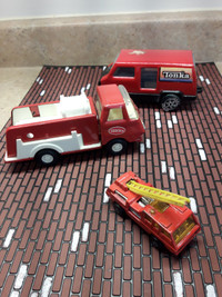 Vintage Matchbox & Tonka Fire Trucks and Van.