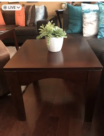 Beautiful solid wood  1 side table and 1 coffee table set, View more
