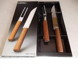 COUTEAU FOURCHETTE  DE SERVICE MANCHE EN BOIS KNIFE FORK SET, View more