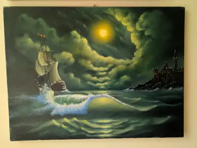 oil painting canvas on stretcher size 45x60 centimeters emerald, View more