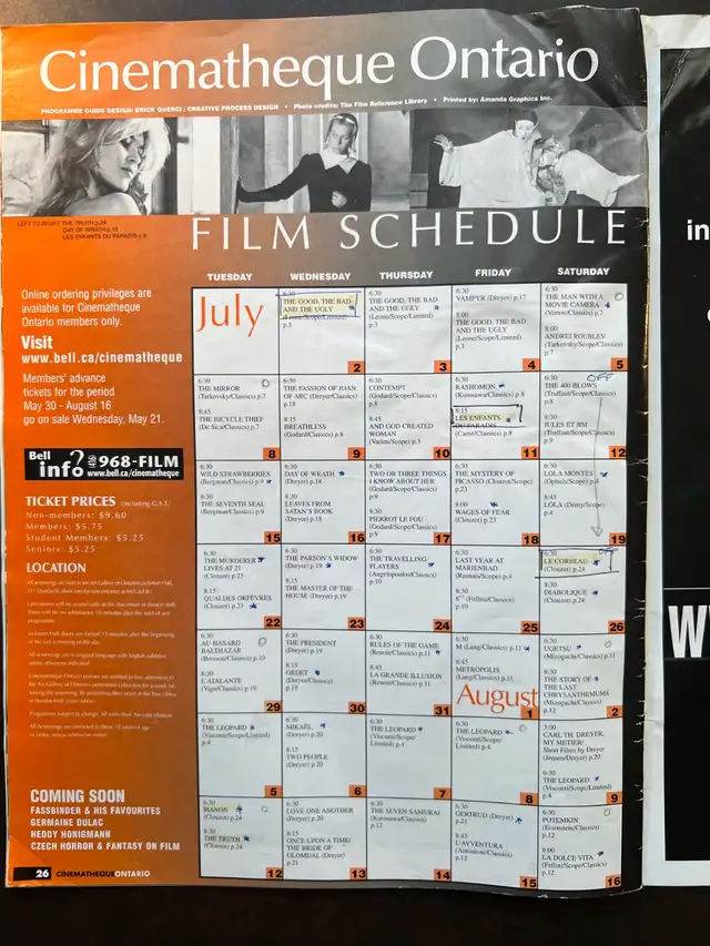 Cinematheque Ontario Summer 2003 Magazine. Carl Theodor Dreyer + in Magazines in City of Toronto - Image 6