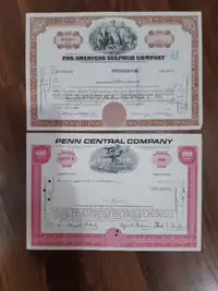 Two nice 1968-69 stock certificates