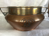 Large Copper Brass Jardinière by Carl Deffner, 1905