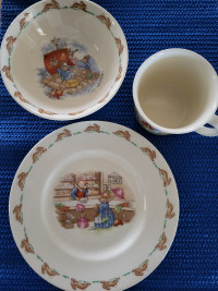 Vintage Royal Doulton Bunnykins Children's 3 piece tableware
