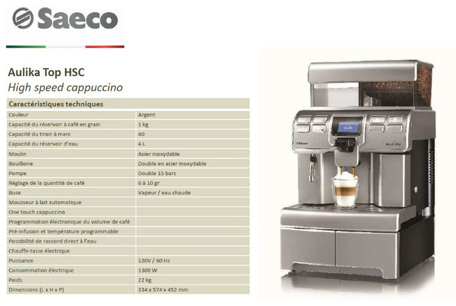 MACHINE À CAFÉ SAECO AULIKA POUR BUREAU ET COMMERCE - IMPECCABLE dans Machines à café  à Longueuil/Rive Sud - Image 3