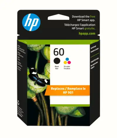 HP 60 2-Pack Black & Tri-Colour Original Ink Cartridge Combo., View more