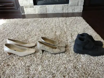 3 Sets of Womens Shoes, Toe Warmers, Caressa,Crosstown $11/ea, View more