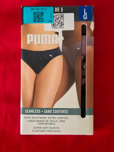 BRAND NEW PUMA, SEAMLESS BIKINI UNDERWEAR, 5 PACK, LARGE!!!, View more