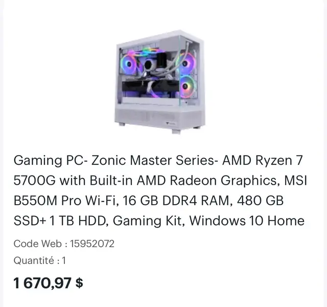ordinateur de jeu (gaming) in Desktop Computers in City of Montréal - Image 2