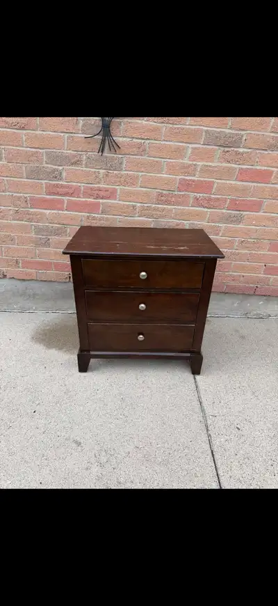 3-Drawer Night Stand - Dark Wood, View more