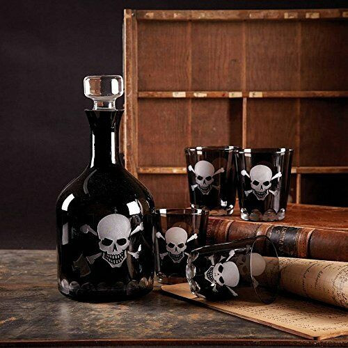 Skellington Skull and Crossbones Decanter Bottle and Glasses Set in Holiday, Event & Seasonal in City of Toronto - Image 2