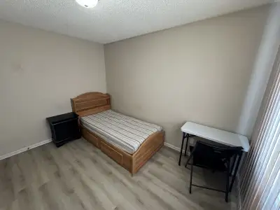 A furnished bedroom with private washroom is available for rent. It includes utilities ( wifi intern...