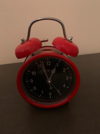 La Crosse Red Metal Analogue Clock