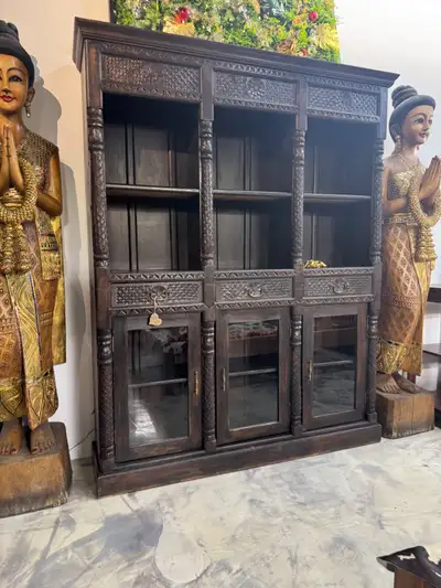 Bibliothèque en teck, Bar splendide, Magnifique vaisselier Inde, View more