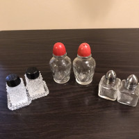 Vintage Glass Salt and Pepper Shakers 