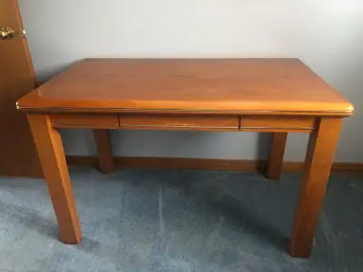 Solid Brown Wood Desk With Drawer, View more