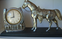 TWO HORSE LOVERS CLOCKS