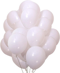 12 Inch White Balloons Quality Latex Balloons Helium Pack of 50