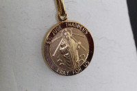 NEW SOLID STAMPED 10K. ITALIAN GOLD ST. JUDE MEDALLION FOR SALE