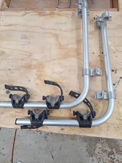 Take your bikes easily on your RV with this aluminum carrier that fits securely on the ladder. We no...