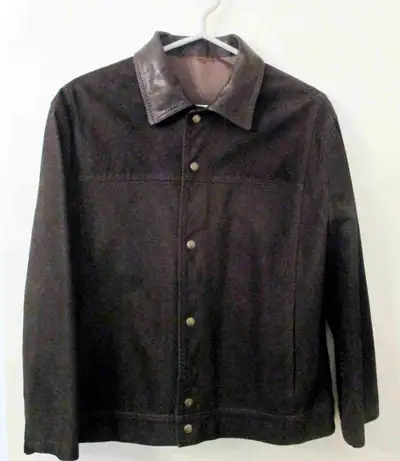 (JJD-268)   Men’s Lined Leather Suede Jacket  Large, View more