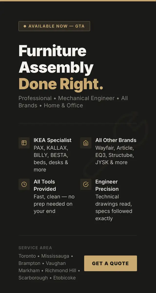 Professional Furniture Assembly Services
