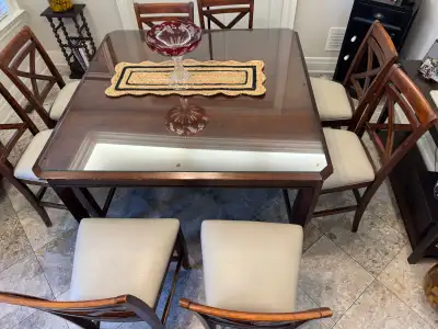kitchen or dining room table, 8 Chairs glass top protecter, View more