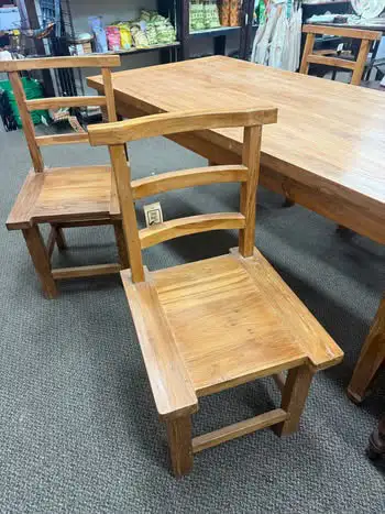 NEW Teak table & 4 chair SET 5’11”Lx2’11”Wx2’6”H in Dining Tables & Sets in North Bay - Image 5