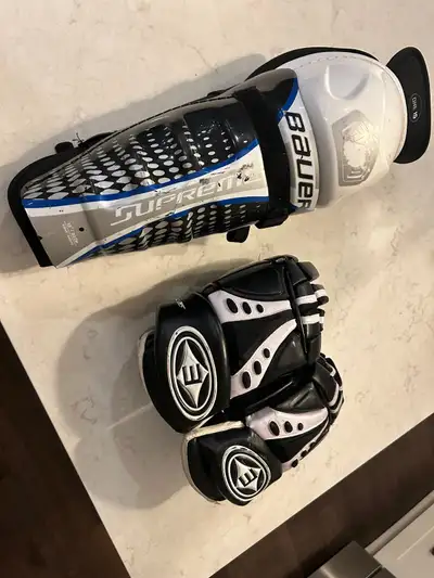 Hockey gloves and shin pads , View more
