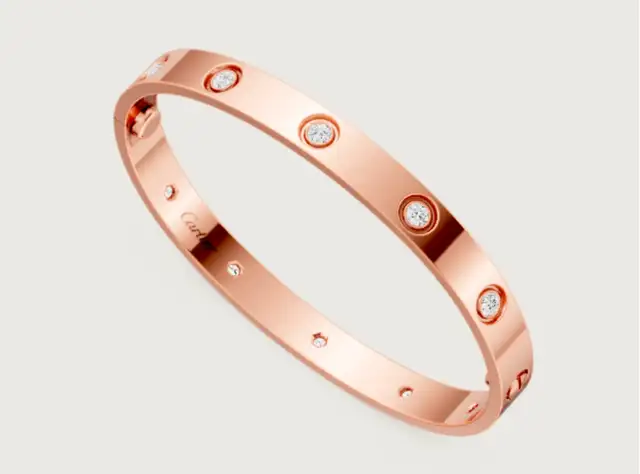 AUTH CUSTOM MADE Cartier Love Bracelet, 10 diamonds62863271925633122