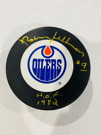 Norm Ullman Autographed Edmonton Oilers Puck