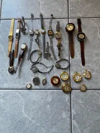 26 vintage mechanical Swiss made watches for repair or parts.